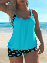 Celandine - Schnelltrocknendes Bikini-Set mit Retro-Polka-Dots – Blau