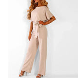 Noa | Stylischer Jumpsuit mit Bund – Beige