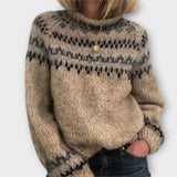 Mira | Strickpullover im Fair-Isle-Design – Grau