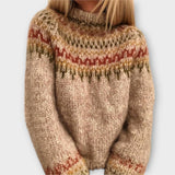 Mira | Strickpullover im Fair-Isle-Design – Aprikose