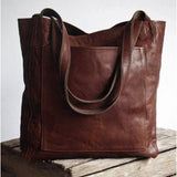 Lexi | Geräumige Leder-Tote-Tasche – Dunkelbraun