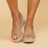 Zadie - lässige Plateausandalen mit überkreuzten Riemen – Beige