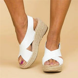 Zadie - lässige Plateausandalen mit überkreuzten Riemen – Weiß