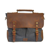 Milwaukee™ Laptop-Umhängetasche - Vintage Canvas mit Wasserabweisendem Rindleder, 10L Volumen – Dunkelgrau