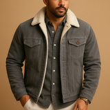 Corduroy Herrenjacke mit modernem Schnitt für Herren | Daan – Grau
