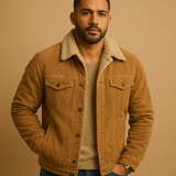 Corduroy Herrenjacke mit modernem Schnitt für Herren | Daan – Kaffee
