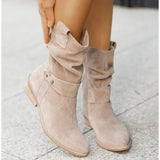 Danna™ Reißverschluss-Stiefeletten mit niedrigem Absatz – Beige