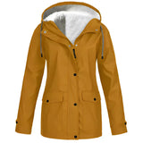 Cozyshield | mit fleece gefütterte, wasserdichte regenjacke für herbst/winter – Khaki