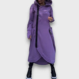 Darlina – Sweaterkleid mit Kapuze – Violett