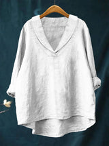Annika | Oversized Leinen-Bluse – Weiß