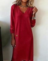 Albina™ – Wärme, Stil und Weiblichkeit in Einem Strickkleid – Rot
