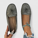 Stella | Gummisohle Flache Sohle Ballerinas – Grau