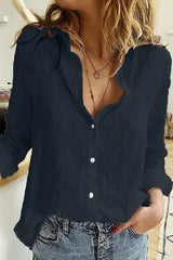 Adelyn - Elegante und schmale Bluse für Damen – Dunkelblau