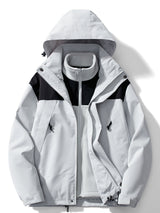 Herren-Winterjacke mit kapuzendesign | 3-in-1-Ausführung – Grau