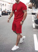 Jarek Kurzarm T-Shirt und Shorts Set – Rot