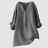 Evelyn - Bluse mit Knopfverschluss – Grau