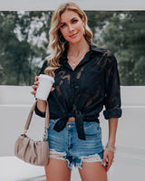 Modische Bluse für Frauen | Lange Ärmel – Schwarz