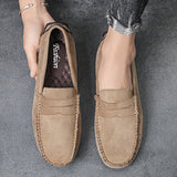 Marcos - Wildleder-Slipper mit sichtbaren Nähten und lässigem Stil – Khaki