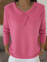 Railyn™ - Pullover mit Weitem Kragen – Rosa