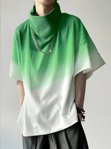 Esmeralda | Stylisches Gradient Cowl Neck T-Shirt – Grün