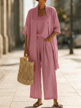 Rilara - dreiteiliges Loungewear-Set – Rosa