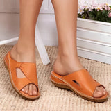 Jeddy - Bogen flache Sandalen – Khaki