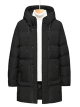 Alex – warme winterjacke für herren – wattierte jacke mit kapuze und reißverschluss – Schwarz