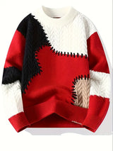 Wagner – Lässiger Strickpullover Mit Rundhalsausschnitt – Rot