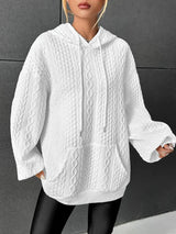Viktoria - damen strickpullover mit kapuze – Weiß
