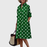 Oshadi - Elegantes Mini Kleid Mit Tasche – Grün-Weiß