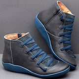 Wenora - High-Top-Sneaker mit Reißverschluss und Schnürung – Blau