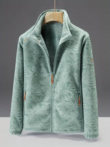 Damen-Fleecejacke mit durchgehendem Reißverschluss | Outdoor-Jacke mit Rollkragen – Grün