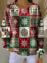 Rosa - Weihnachts-Pullover mit Wintermotiv – Mehrfarbig