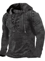 Sandeep – Lässige 3D-Gedruckte Kapuzenjacke – Grau