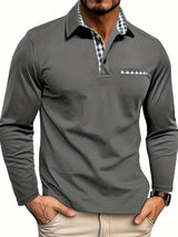 Van Laar – Poloshirt mit langen Ärmeln – Grau