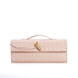 Geflochtene Damen Clutch aus Echtleder – Elegant & Vielseitig – Lotus Rosa