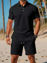 Kelvin - Lässiges Zweiteiliges Sportset – Schwarz
