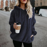 Casual Kapuzen Hoodie Pullover – Marineblau