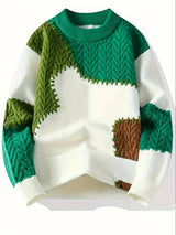 Wagner – Lässiger Strickpullover Mit Rundhalsausschnitt – Grün