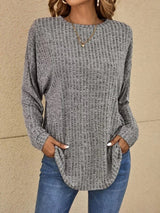 Langarmpullover für stilvolle damenmode – Grau