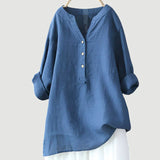 Zaina - Bequeme Damenbluse – Blau