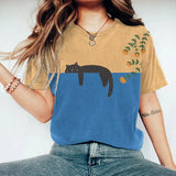 Vespera – Stylisches zweifarbiges T-Shirt – Blau