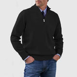 Ben | Modischer Warmer Pullover Mit Halbem Reißverschluss – Schwarz