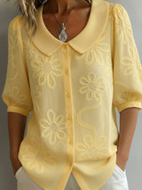 Blerta – Bluse Mit Blumen Muster Und Natürlicher Eleganz – Gelb