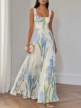 Liviana | Plissiertes Maxi-Kleid – Hellblau