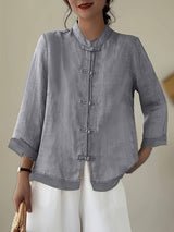 Sigal - Vintage Hemd Mit Lockerer Passform Und Patchwork Gestaltung – Grau