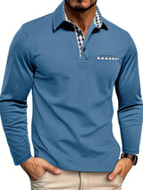 Elyo -Poloshirt mit langen Ärmeln – Blau