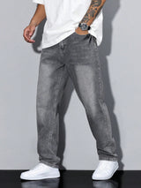 Herren Lässige Relaxed Fit Jeans – Grau