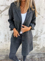 Ivanka | Langer Mantel mit Manschetten im Casual-Look – Grau