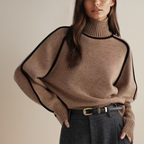 Lara | Damenpullover mit Rollkragen – Braun